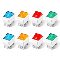 Interrupteur à bascule JC-KCD4 marche/arrêt 2 positions, LED rouge, 4 broches, KCD4 2 voies, 10A 250VAC, LED 25*31mm