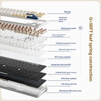 Clavier mécanique haut de gamme Xinmeng M71V2 71 touches, trois modes, USB Type-C, en aluminium, personnalisable, hot-swappable, avec joint, gravure latérale, RGB, pour le gaming