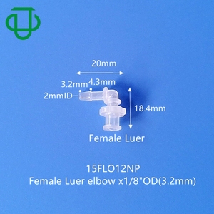 Conectores de tubería pequeños de PP, codo de plomería con rosca hembra y macho, conexión Luer Lock, accesorio Luer de plástico con púas para suministros de laboratorio - Product Image 6