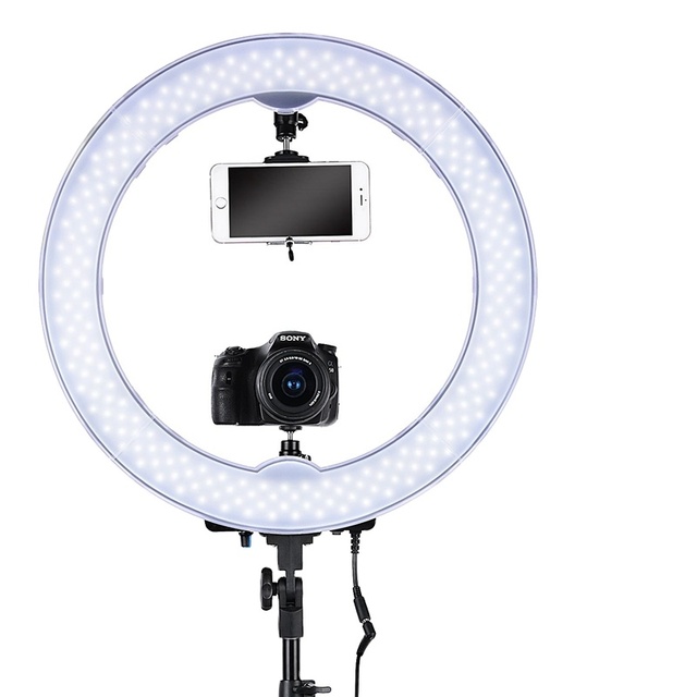 New Arrival Fosoto Rl-18b 55w 5500k Dimmable Tik Tok Ring Light With Stand & Battery Slot For Camera Photo Video Phone