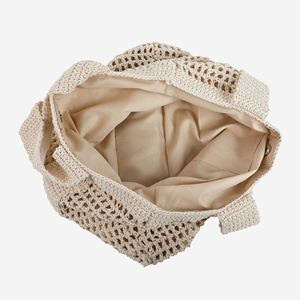 <b>Large</b> Capacity Casual Cotton Woven Shoulder <b>Bag</b> New Hollow Straw Design Seaside Holiday <b>Beach</b> Mesh Handbag - Product Image 5