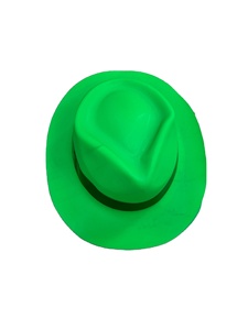 2025 venta al por mayor novedad sombreros neón colores plástico fiesta sombreros gángster <span class=keywords><strong>mafia</strong></span> estilo Fedora para cumpleaños conciertos fiesta - Product Image 3