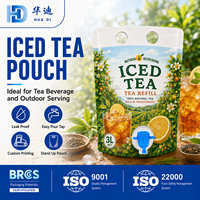 Pochette personnalisée pour thé glacé 3L, sac de boisson autoportant avec poignée et robinet pour fournisseurs de thé en vrac
