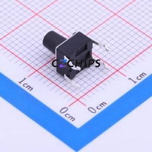 TSA061G80-250 Tactile Switch Through hole-4P,6.1x6.1mm Switch Single Pole Single Throw Round Button 2.5N Through Hole - Product Image 2