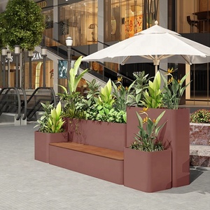 Ghế hoa kim loại đặt trong nhà/ngoài trời có chậu trồng cây, dùng cho sân vườn, lối vào, sân hiên, công viên, phòng tập thể dục, trung tâm thương mại hoặc bệnh viện - Product Image 4