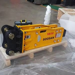 DISJONCTEUR HYDRAULIQUE DE TYPE SUPÉRIEUR SOOSAN SB30 GARANTIE D'UN MOIS AVEC PIÈCES DE RECHANGE APPROPRIÉES TUYAUX BOÎTE À OUTILS BURIN CYLINDRE NITOGENE - Product Image 5