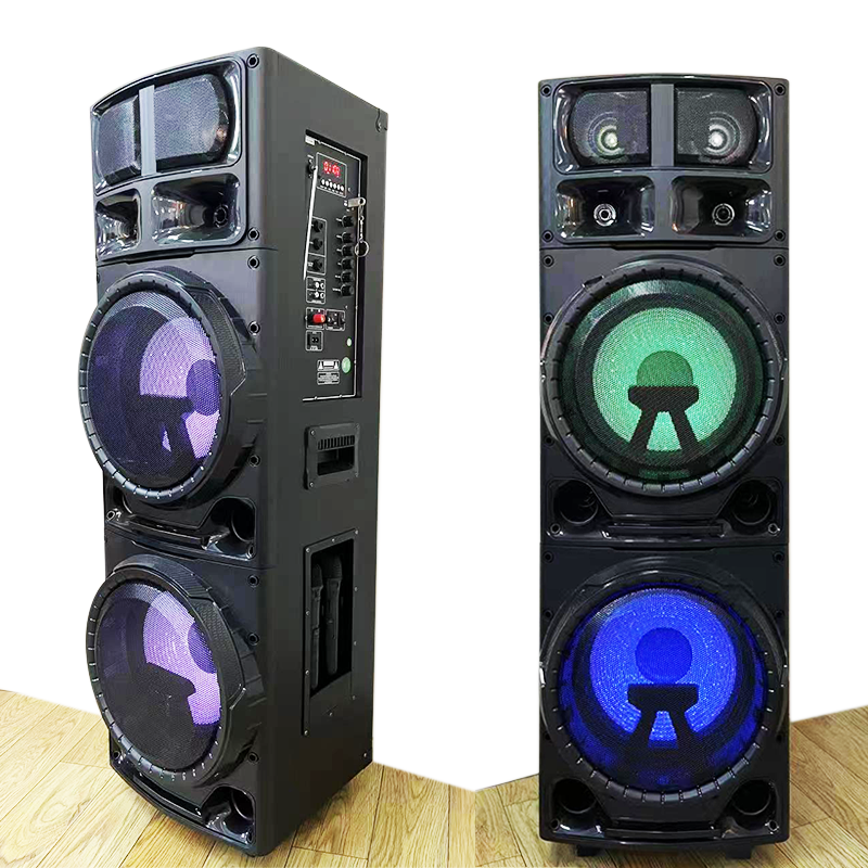 1288A Fabriek Directe Verkoop Nieuwe Aankomst Speaker Box Dubbele 12 Inch Hoorn Grote Tws Oplaadbare Luidspreker Met Koel Licht