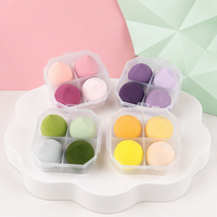 Coffret en forme de cœur avec éponge de maquillage transparente motif goutte d'eau et outil de beauté pour fond de teint cushion