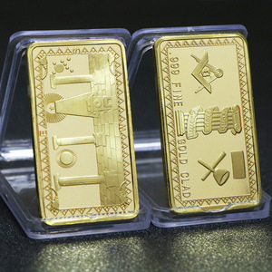 Groothandel gegraveerde UV-geprinte ijzeren metalen vergulde herdenkingsmunt vrijmetselaars 1776 - Product Image 6