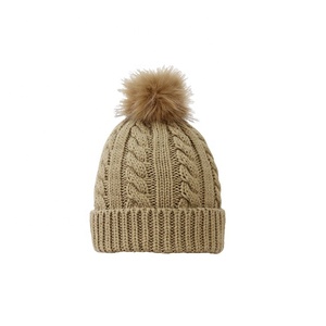 Factory Price Custom Logo Women's Plush Acrylic Winter Beanie with Pom Pom Baggy Design <strong>Head</strong> <strong>Warmer</strong> for Adults - Product Image 2