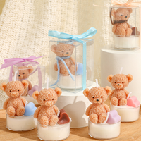 Bougie parfumée en forme d'ours en peluche, mini bougie dans un verre, cadeau pour une fête de naissance, un mariage, un cadeau pour les invités, décoration de table à la maison