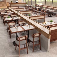 Chaise de tables de restaurant en dalles de roche incrustées en bois massif, restaurant cafétéria bar meubles de restaurant meubles de café sièges de stand