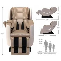 Fauteuil de massage intelligent Dr. Lee à chauffage corporel complet, automatique, de luxe, modèle 2202, télécommande, blanc kaki, petit, électrique