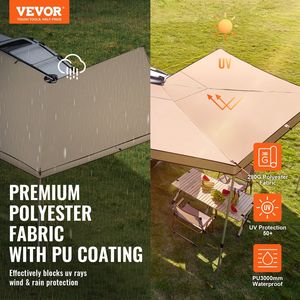 Toldo Lateral Retráctil para Auto de 8.2' de Altura, 270 Grados, Impermeable, con Bolsa de Almacenamiento, PU3000mm, UV50+, para Camioneta, SUV, Van, D0100H53LDT 2 - Product Image 2