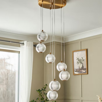 Luminaire suspendu LED haut de gamme de luxe, réglable, en verre et aluminium, style moderne, simple, luxueux, industriel, vintage, éclairage intérieur pour la maison