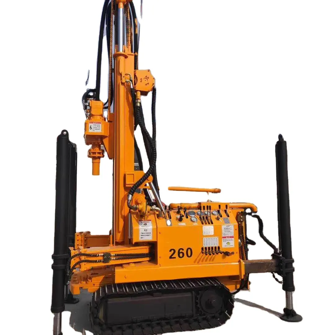 crawler base water well drilling rig machine driven by diesel engine with 300m deep