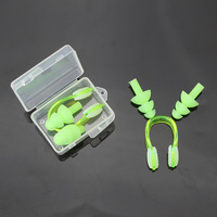 Pour adultes enfants natation pince-nez bouchons d'oreilles confortable Silicone souple oreille Clips ensemble Surf plongée piscine accessoires