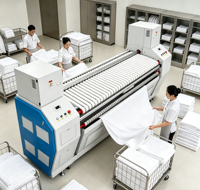 Machine d'alimentation industrielle du linge SB-3300 pour repasseuse à plat de blanchisserie hôtelière