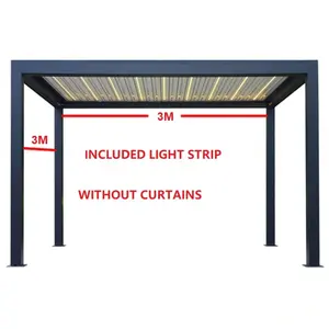 높은 최고 주문을 받아서 만들어진 크기 옥외 UV 보호 안뜰 일요일 대피소 미늘창을 가진 전기 차일 알루미늄 Pergola