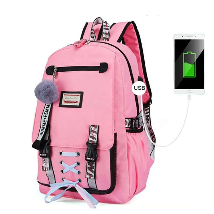 2021 berühmte Marken Frauen Schule Teenager Passwort USB-Lade rucksack Vintage Leinwand Rucksäcke Mädchen