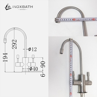 Robinet purificateur d'eau chaude et froide en acier inoxydable 304 pour système de filtration d'eau potable
