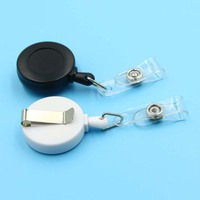 Entrega Rápida, Clip Retráctil Ecológico de Plástico con Forma Redonda, Fácil de Desprender, Hebilla Antipérdida, Llavero Yoyo, Porta Credenciales Retráctil, en Stock