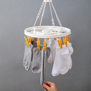 Hot Sale Space-Saving Round Socks Clothes <strong>Hanger</strong> with Hooks Convenient <strong>Clips</strong> for Household Use - Product Image 6