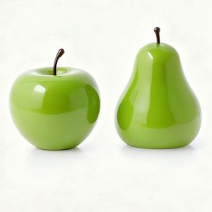 Ventes chaudes Figurine de <span class=keywords><strong>pomme</strong></span>/poire en céramique de couleur verte Décoration de la maison/bureau/hôtel - Product Image 1