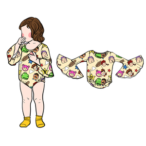 Suéter de Punto para Niña Ga-23 con Estampados Personalizados, 95% Algodón, Manga Larga con Volantes, Estilo Europeo y Americano, Otoño, con Botones a Presión - Product Image 2