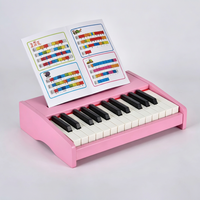 Portable Wooden Children's Electronic Keyboard Musical Instrument 25-Key Piano Toy Education Toy for Ages 7-12