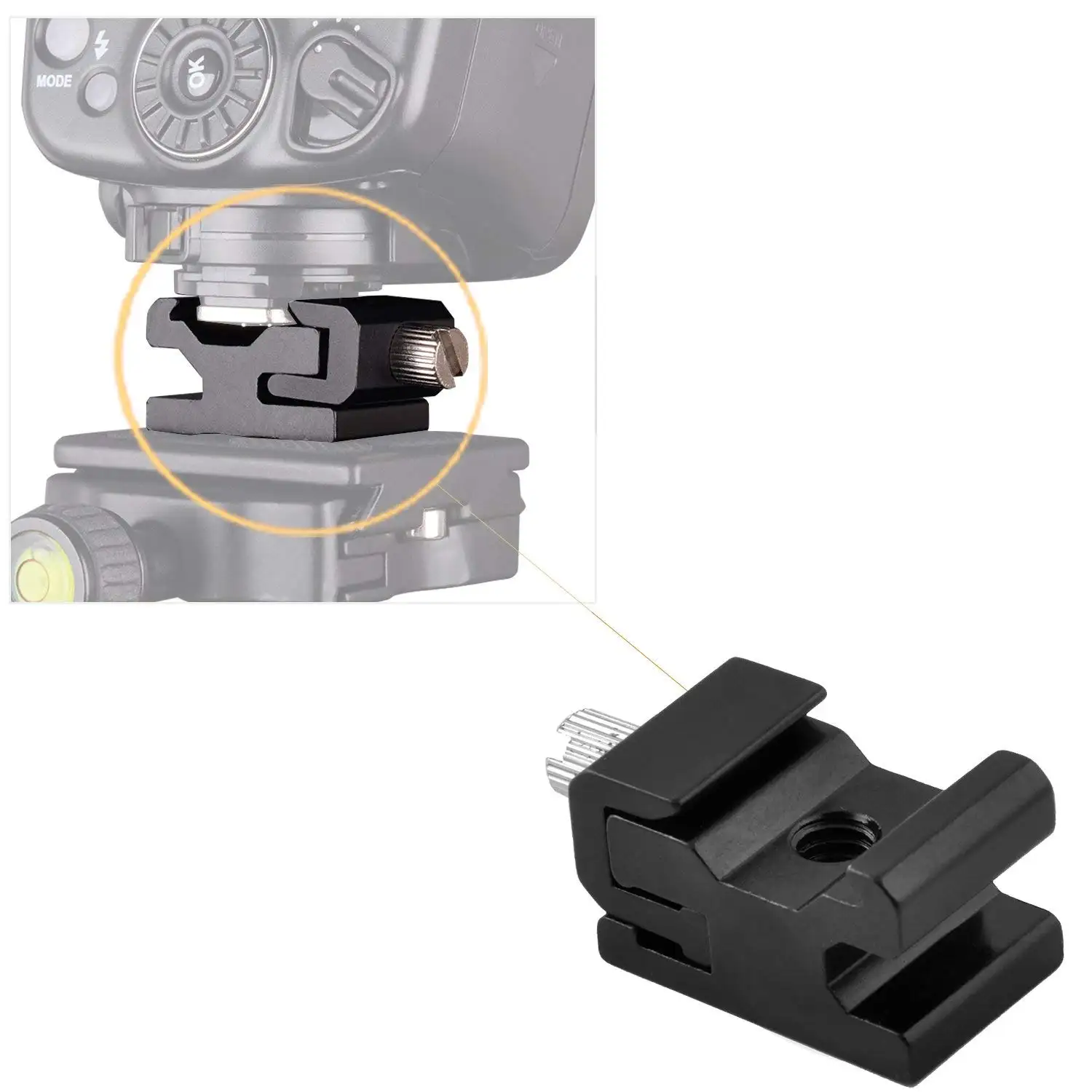 Camera Metalen 1/4 Statief Koude Schoen Flash Beugel Adapter