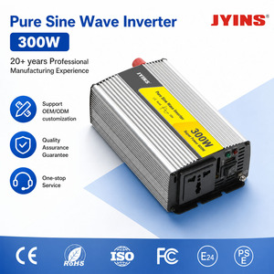 อินเวอร์เตอร์ OEM ODM 300W คลื่นไซน์บริสุทธิ์ 12V 24V DC เป็น 110V <span class=keywords><strong>220V</strong></span> AC สำหรับรถยนต์ ใช้สำหรับการสำรองไฟแบบพกพา - Product Image 1