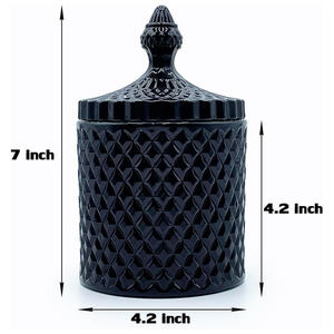 Vente en gros de porte-bougies en verre de luxe de 10 oz, pots à bougies vides en or, noir, blanc, argent pour la fabrication de bougies - Product Image 2