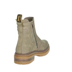 Botines de mujer de caña baja en gamuza color taupe estilo Chelsea con tirador y suela de goma - Product Image 3