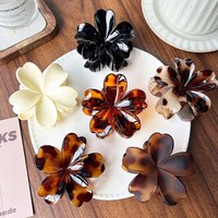 Jepit Rambut Bunga Vintage ALL YOUNG Resin Motif Cangkang Kura-Kura, Penjepit Kelopak Bunga, Aksesoris Rambut Wanita Elegan untuk Sehari-hari, Grosir, Custom