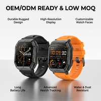 Montre connectée robuste pour homme, étanche 3ATM, GPS, batterie grande capacité 1000 mAh, alliage de zinc, écran IPS 1,95 pouces, multisports, K78