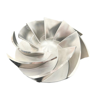 Service d'usinage CNC 5 axes pour turbine à impeller en acier inoxydable sur mesure, roues de travail 316Ti, impeller de pompe à eau usiné CNC