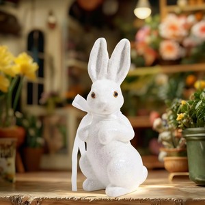 Ornement <span class=keywords><strong>Lapin</strong></span> de Pâques Doré Scintillant de Luxe, Article Décoratif <span class=keywords><strong>Papillon</strong></span> en Mousse, Vente en Gros Usine - Product Image 1