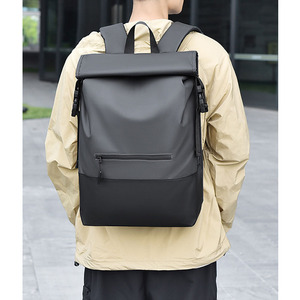 Custom Polyester Men's Student Laptop <b>Backpack</b> <b>Waterproof</b> Daily <b>School</b> Bookbag College Rolltop <b>Backpack</b> - Product Image 5