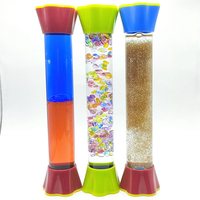 OEM gerak cair Bubbler menenangkan Fidget komunitas autisme jam pasir minyak air warna ganda pengatur waktu cair minyak jam pasir