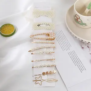 Nuevos diseños de alta calidad al por mayor coreano perla niña de pelo hecho a mano