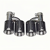 Embouts d'échappement en fibre de carbone double type H M Performance, paire d'embouts en acier inoxydable noir universels, pour modifier les tuyaux d'échappement des M2 M3