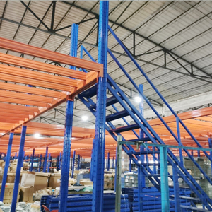 메자닌 플로어 헤비 듀티 조절식 스틸 창고 랙 분리형 이층 선반 작업장 사무실 창고 보관용 - Product Image 4