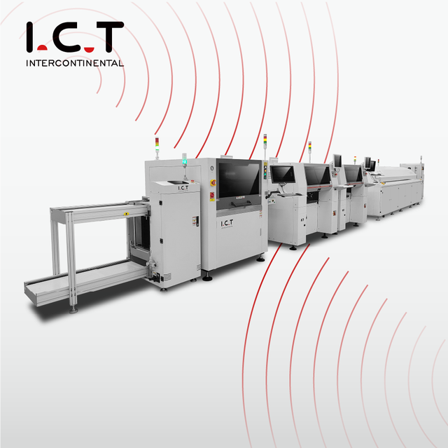 I.C.T Selective Wave Soldering Machine Fully Automatic PCB Production Line with 500x500mm Max PCB Size PC+PLC Control
