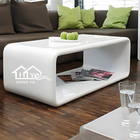 Table basse rectangulaire moderne en fibre de verre, style européen simple et luxueux, couleur et design personnalisables, mobilier de maison durable, OEM/ODM