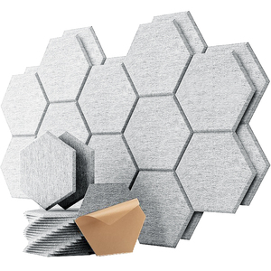 Pegatina Acústica Hexagonal Autoadhesiva de <span class=keywords><strong>Fieltro</strong></span> de Alta Densidad Multifuncional para Decoración de Paredes Insonorizadas - Product Image 1