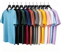 Kaos Oblong 260GSM Heavyweight Drop Shoulder 100% Katun, Fit Longgar, Lengan Pendek, Polos untuk Sablon Custom Grosir