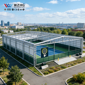 อาคารโครงสร้างเหล็กสำหรับสนามเทนนิส ทนทานต่อหิมะตกหนัก โครงสร้างแข็งแรง คุณภาพสูง สำหรับส่งออก อายุการใช้งาน 50 ปี มาตรฐาน ISO9001 - Product Image 1