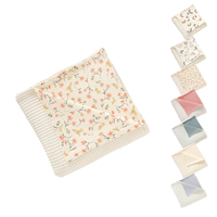 Nouvelle arrivée, couverture pour bébé en coton biologique 100% gaufré et mousseline, 110x110cm, toute saison, cadeau pour nouveau-né