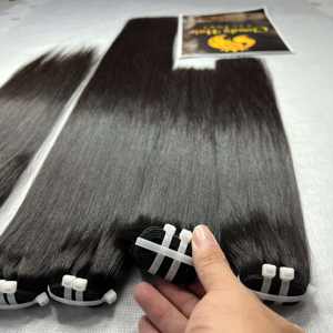 Superventas pelo vietnamita crudo doble dibujado Natural recto, hueso recto pelo tejido paquetes 8-30 pulgadas 10A grado - Product Image 5